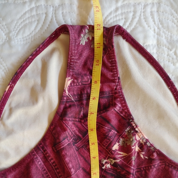 3 piece Swimsuit with coverup Jeans Print - Picture 10 of 13